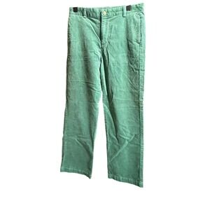 Boys Vineyard Vines Corduroy Pants Green Straight Leg Casual Size 18 boys